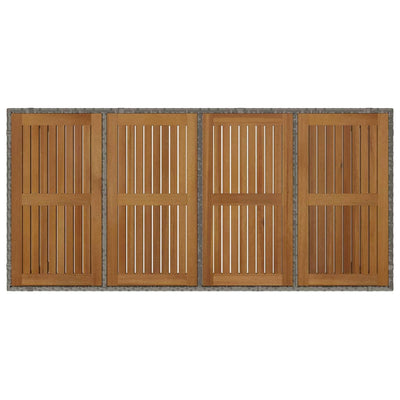 Harmaa piharuokailu setti Cristorean 190x90x75cm (9 pcs polyrottinki)