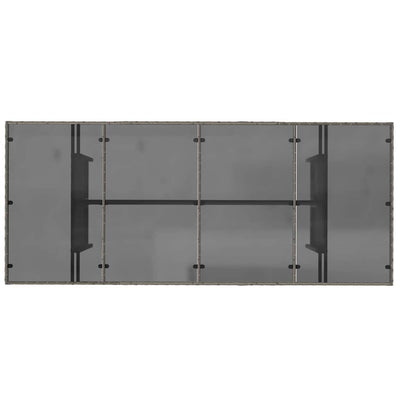 Harmaa piharuokailu setti Rojica 190x80x75cm (9 pcs polyrottinki)