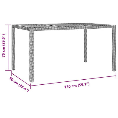 Musta piharuokailu setti Bolnavu 150x90x75cm (5 pcs polyrottinki)