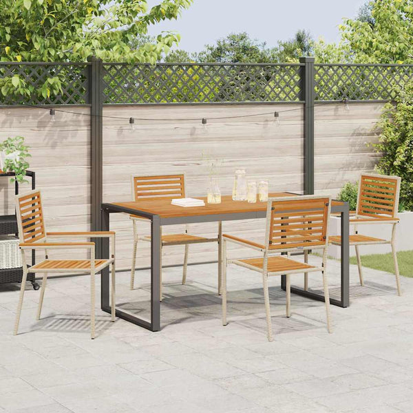 Piharuokailu setti 5 pcs Beige ja Ruskea polyrottinki