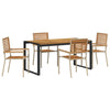 Piharuokailu setti 5 pcs Beige ja Ruskea polyrottinki