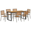 Piharuokailu setti 7 pcs Harmaa ja ruskea polyrottinki