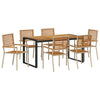 Piharuokailu setti 7 pcs Beige ja Ruskea polyrottinki