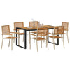 Piharuokailu setti 7 pcs Beige ja Ruskea polyrottinki