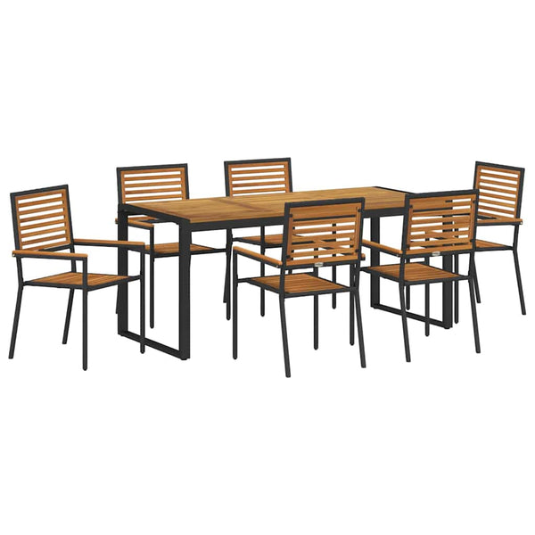 Piharuokailu setti 7 pcs Musta ja ruskea polyrottinki