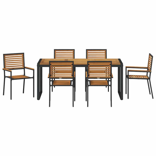 Piharuokailu setti 7 pcs Musta ja ruskea polyrottinki