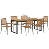 Piharuokailu setti 7 pcs Harmaa ja ruskea polyrottinki