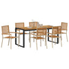 Piharuokailu setti 7 pcs Beige ja Ruskea polyrottinki