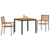 Piharuokailu setti 3 pcs Harmaa ja ruskea polyrottinki