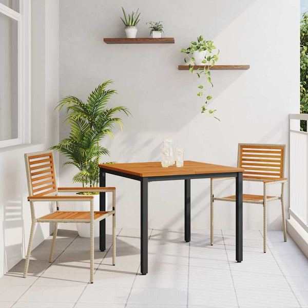 Piharuokailu setti 3 pcs Beige ja Ruskea polyrottinki