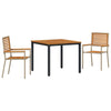 Piharuokailu setti 3 pcs Beige ja Ruskea polyrottinki