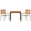 Piharuokailu setti 3 pcs Beige ja Ruskea polyrottinki