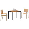 Piharuokailu setti 3 pcs Beige ja Ruskea polyrottinki