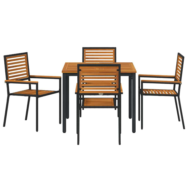 Piharuokailu setti 5 pcs Musta ja ruskea polyrottinki