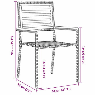 Harmaa piharuokailu setti Studii 9 pcs (luonnollinen teak)