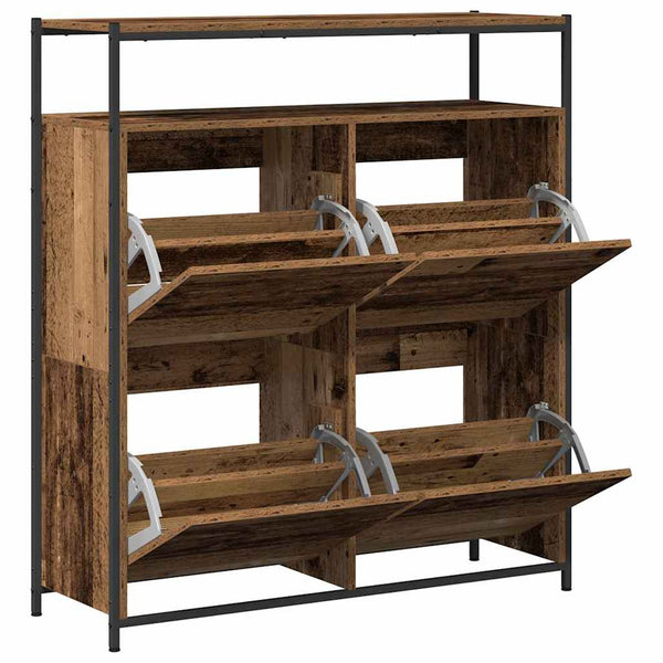 Kenkäkaappi 100 x 34 x 112 cm Tekninen puu Vanha puu