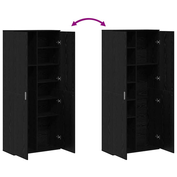 Highboard 80 x 35 x 180 cm Tekninen puu Musta tammi