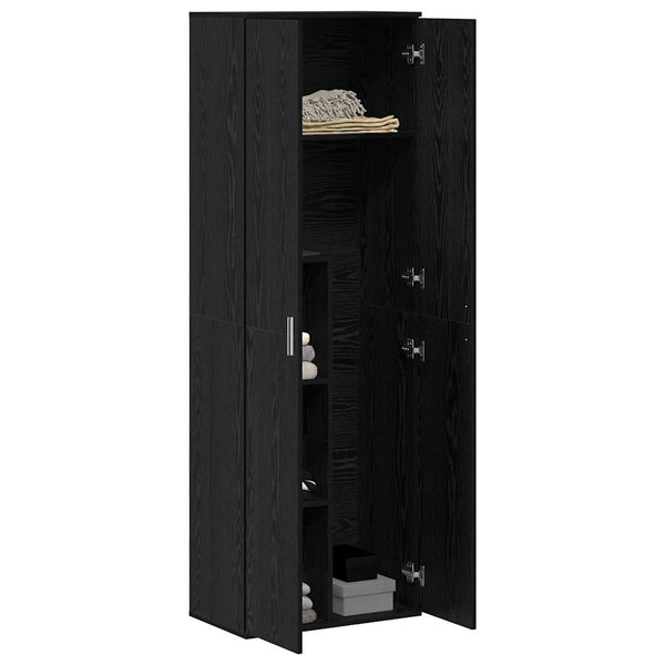 Highboard 60 x 35 x 180 cm Tekninen puu Musta tammi