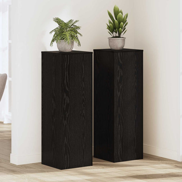 Kasviteline 2 kpl Musta tammi 33 x 33 x 100 cm Tekninen puu