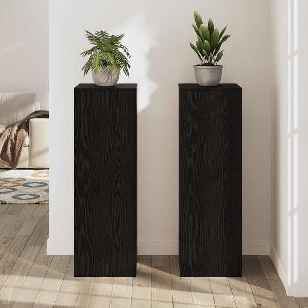 Kasviteline 2 kpl Musta tammi 33 x 33 x 100 cm Tekninen puu