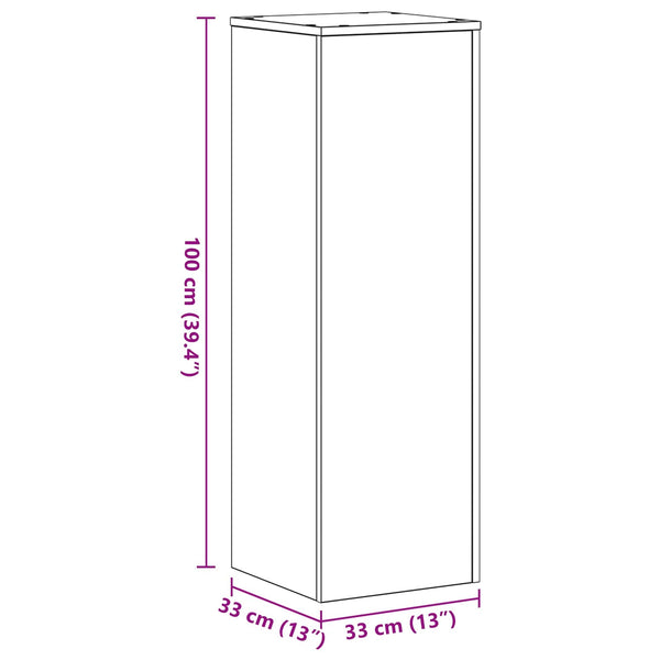 Kasviteline 2 kpl Musta tammi 33 x 33 x 100 cm Tekninen puu