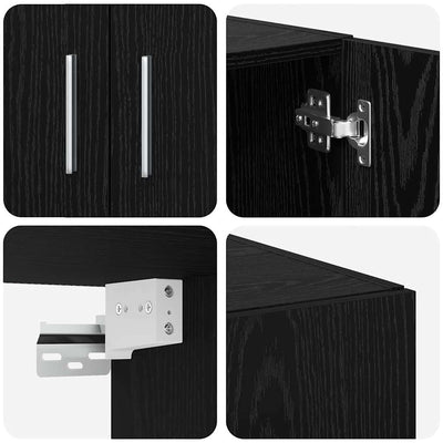 Säilytyskaappi Musta tammi 70 x 42,5 x 225 cm Tekninen puu