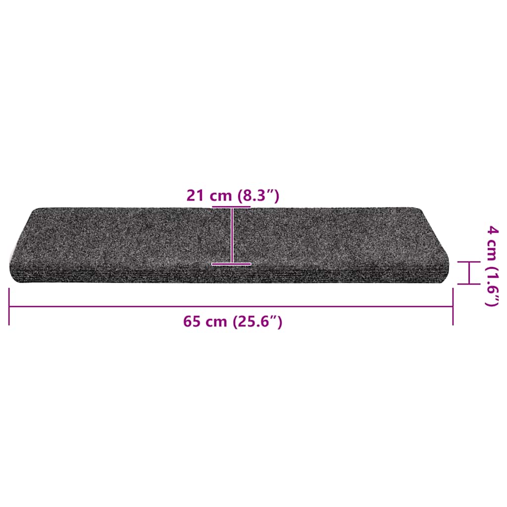 Harmaa itsekiinnittyvät porrasmatot Tuberon 65x21x4cm (30 kpl)