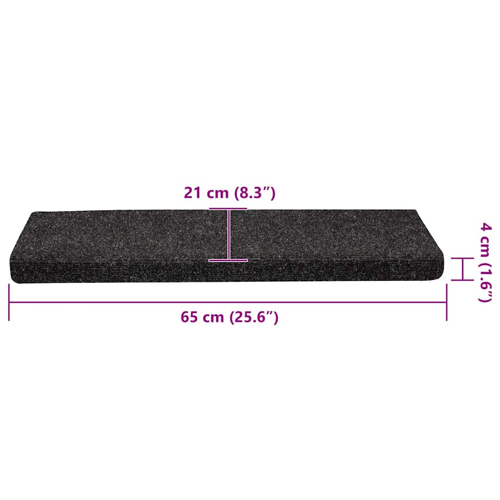 Musta itsekiinnittyvät porrasmatot Tuberon 65x21x4cm (30 kpl)