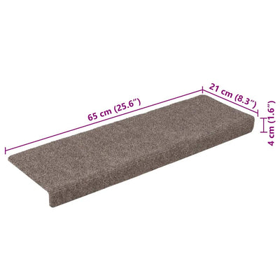 Portaiden matot Itsekiinnittyvät 30 kpl kerma 65x21x4 cm