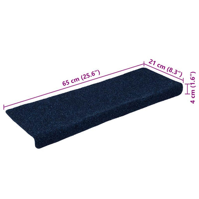 Itsekiinnittyvät porrasmatot 30 kpl navy 65x21x4 cm