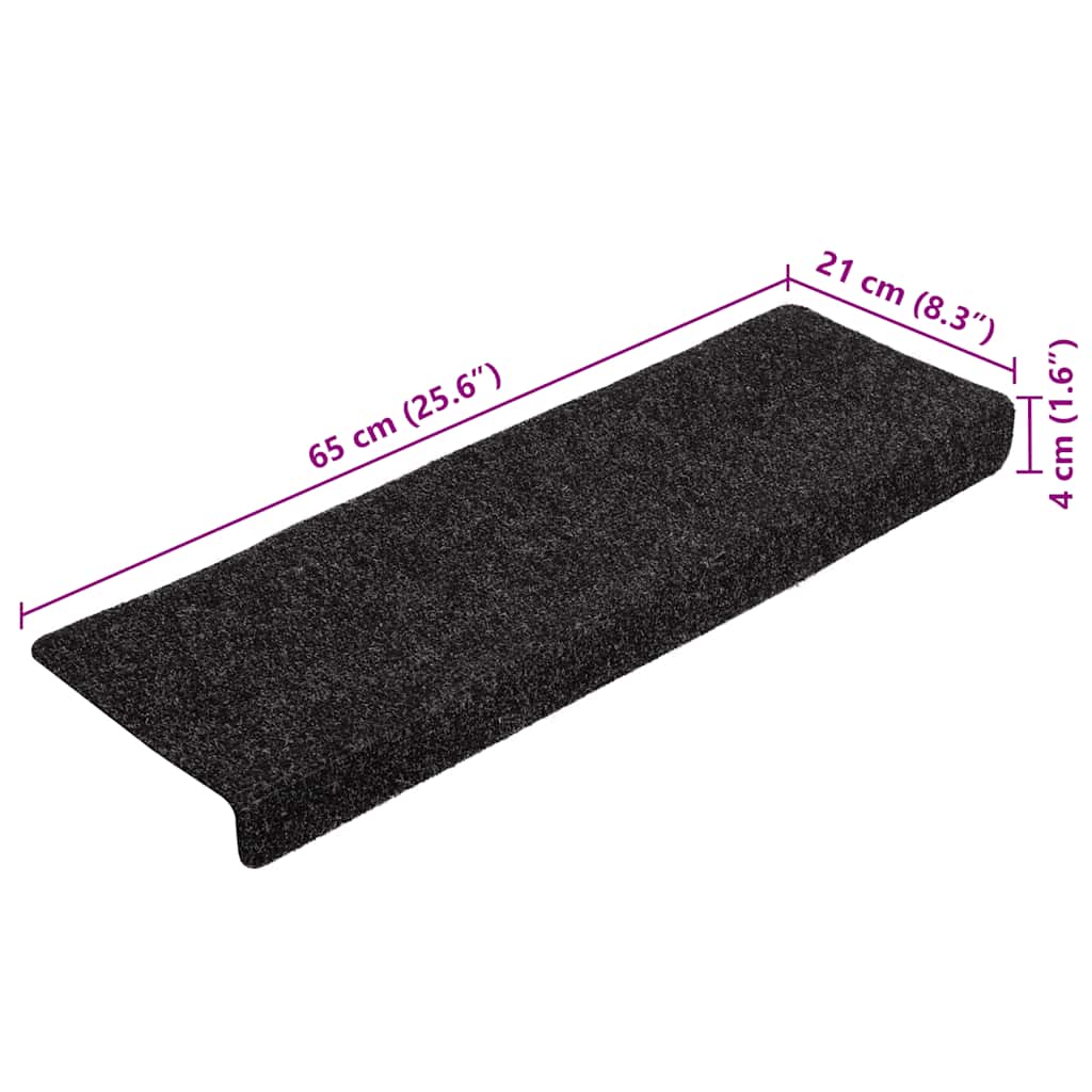 Musta porrasmatot itsekiinnittyvät Tuberon 65x21x4cm (20 kpl)