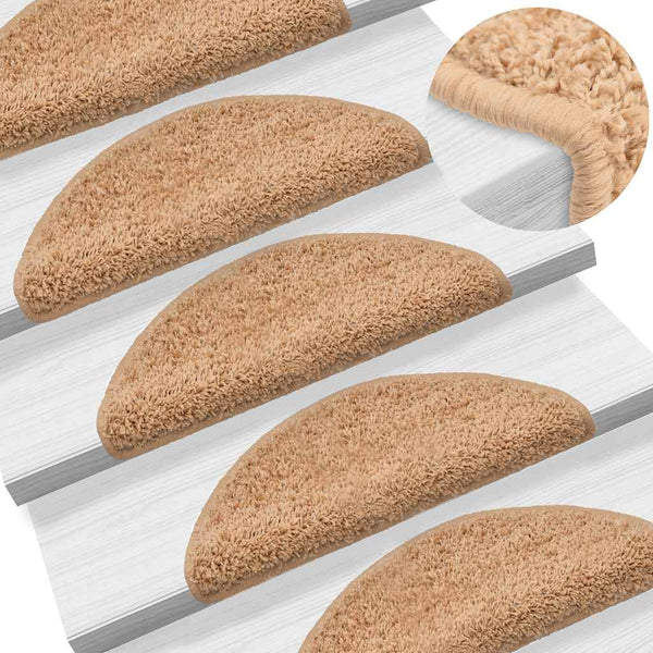 Porrasmatot 30 kpl 56x17x3 cm Beige puolipyöreä