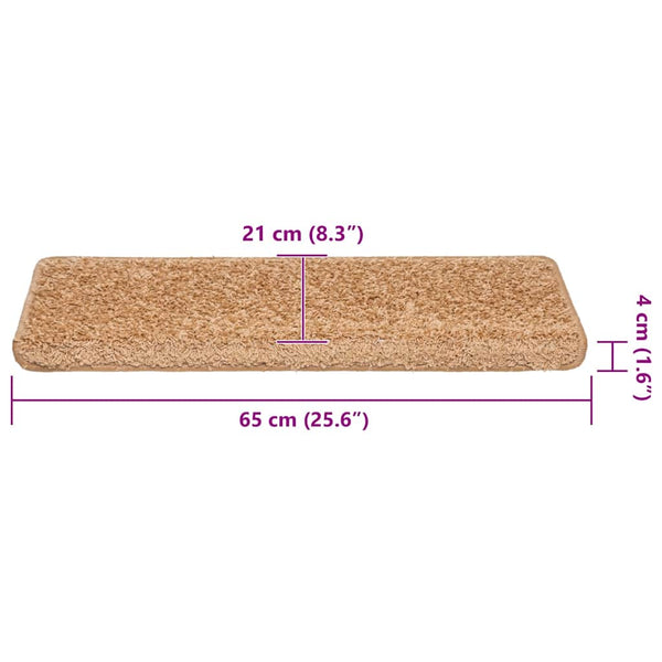 Porrasmatot 30 kpl 65x21x4 cm Beige Suorakulmainen Reuna