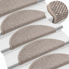 porrasmatot itsekiinnittyvä Sisal-Look 30 kpl 56x17x3 cm hopea