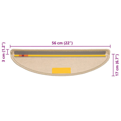 Itsekiinnittyvät porrasmatot sisaltyyli 30 kpl 56x17x3 cm beige