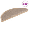 Itsekiinnittyvät porrasmatot sisaltyyli 30 kpl 56x17x3 cm beige