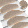 Itsekiinnittyvät porrasmatot sisaltyyli 30 kpl 56x17x3 cm beige