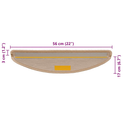 Itsekiinnittyvät porrasmatot sisaltyyli 30 kpl 56x17x3 cm beige