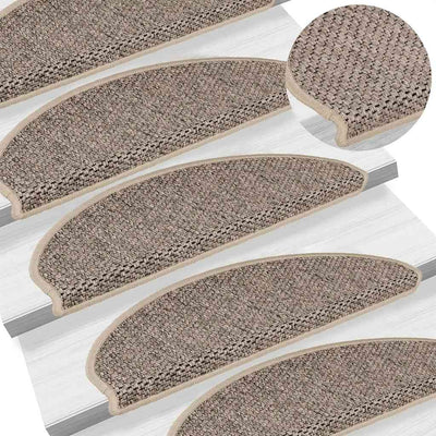 Itsekiinnittyvät porrasmatot sisaltyyli 30 kpl 65x21x4 cm beige