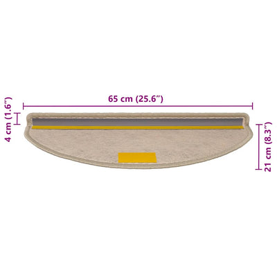 Itsekiinnittyvät porrasmatot sisaltyyli 30 kpl 65x21x4 cm beige