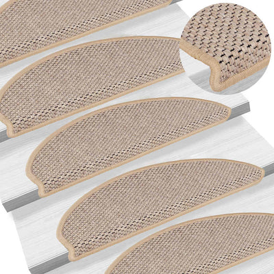 Itsekiinnittyvät porrasmatot sisaltyyli 30kpl 65x21x4cm v.beige