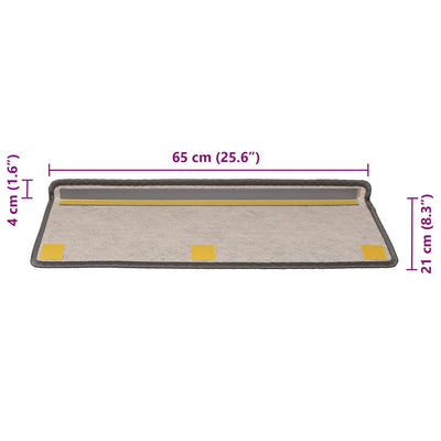 Itsekiinnittyvät porrasmatot sisaltyyli 30 kpl 65x21x4 cm beige