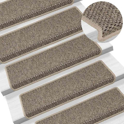 Itsekiinnittyvät porrasmatot sisaltyyli 30 kpl 65x21x4 cm beige