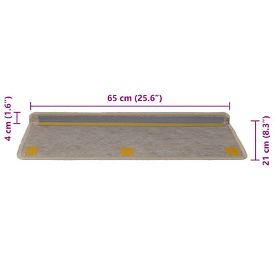 Itsekiinnittyvät porrasmatot sisaltyyli 30 kpl 65x21x4 cm beige
