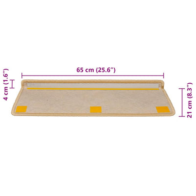 Itsekiinnittyvät porrasmatot sisaltyyli 30kpl 65x21x4cm v.beige