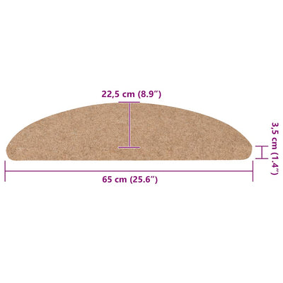 Itsekiinnittyvät porrasmatot 20 kpl beige 65x22,5x3,5 cm