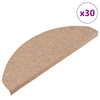 Itsekiinnittyvät porrasmatot 30 kpl beige 65x22,5x3,5 cm