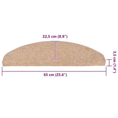 Itsekiinnittyvät porrasmatot 30 kpl beige 65x22,5x3,5 cm