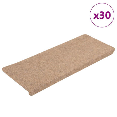 Porrasmatot Itsekiinnittyvät 30 kpl Beige 65x24,5x3,5 cm