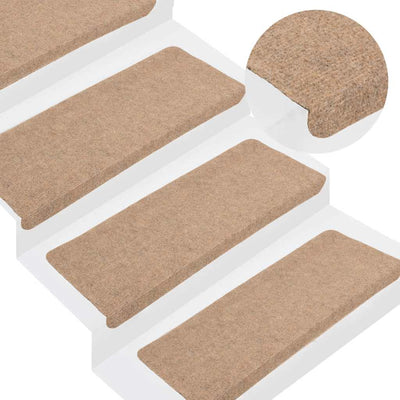 Porrasmatot Itsekiinnittyvät 30 kpl Beige 65x24,5x3,5 cm